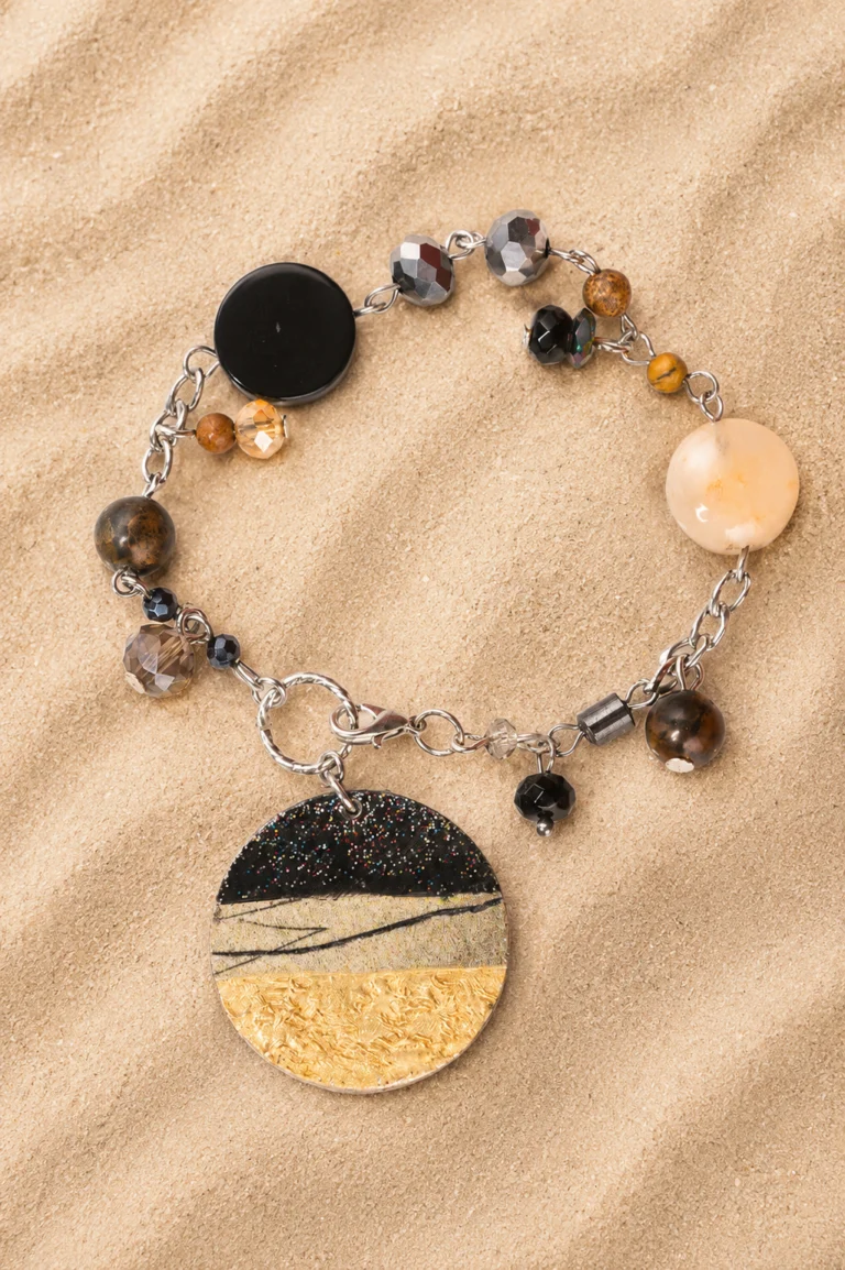 bracciale charm fotografico 3 livelli texture sabbia texture sabbia