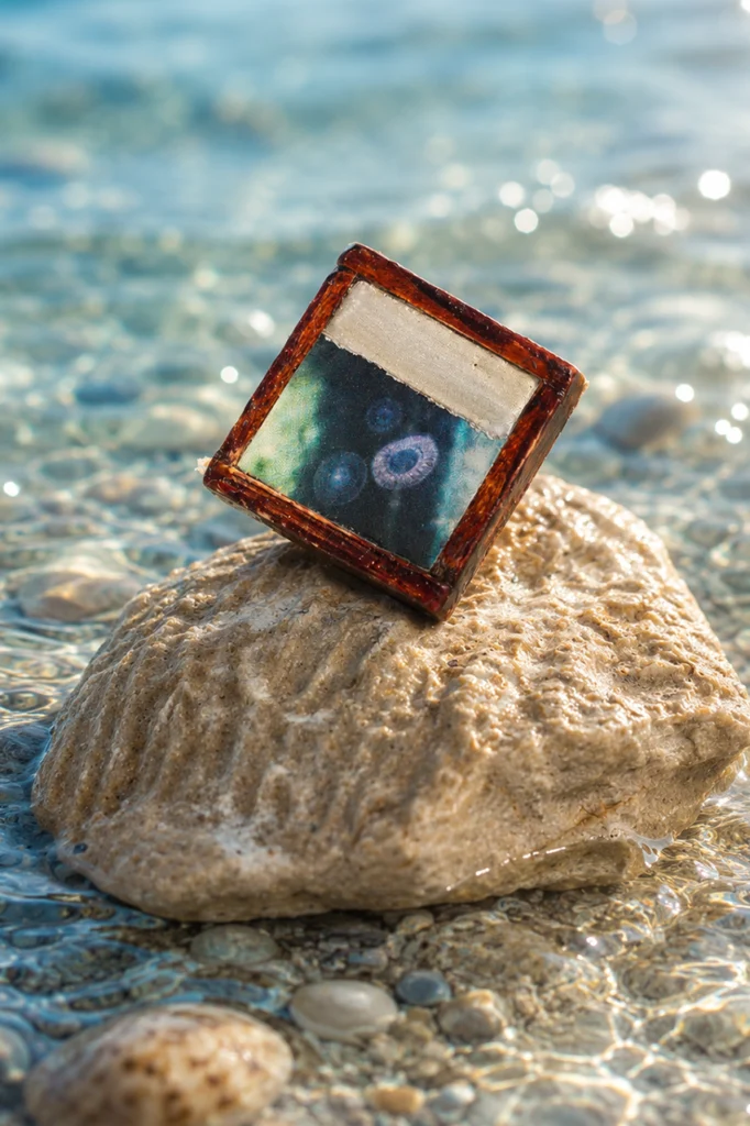 anello quadrato mare meduse argento